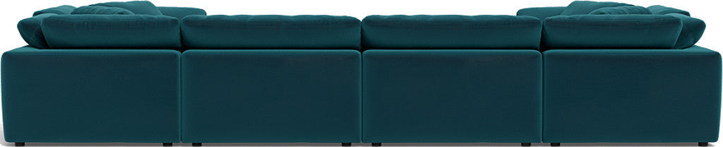 Fluffy 178" 4 Corner U Sectional - Superb Peacock
