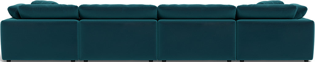 Fluffy 178" 4 Piece Sectional W/Double Otto - Superb Peacock