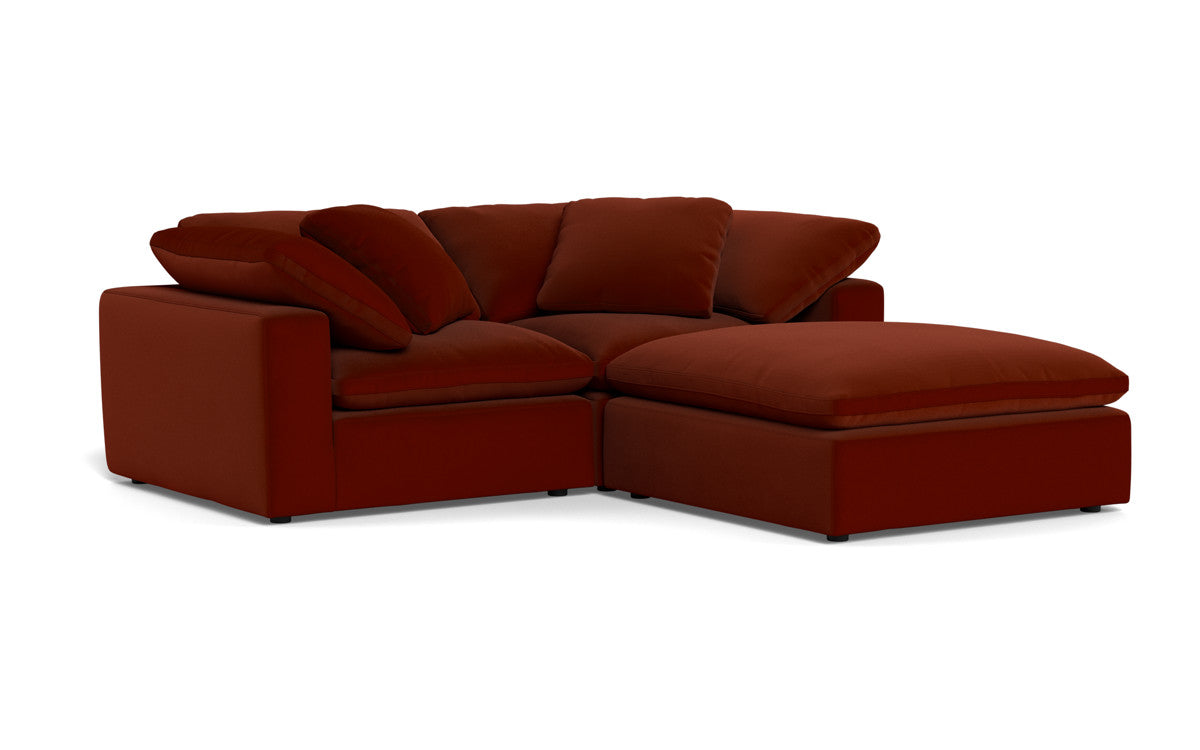 Fluffy 89" 2 Piece Sofa w/Otto - Superb Rust
