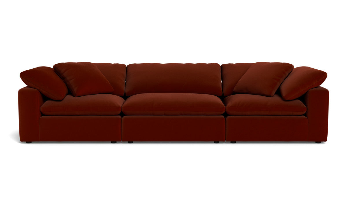 Fluffy 133.5" 3pc Sofa - Superb Rust