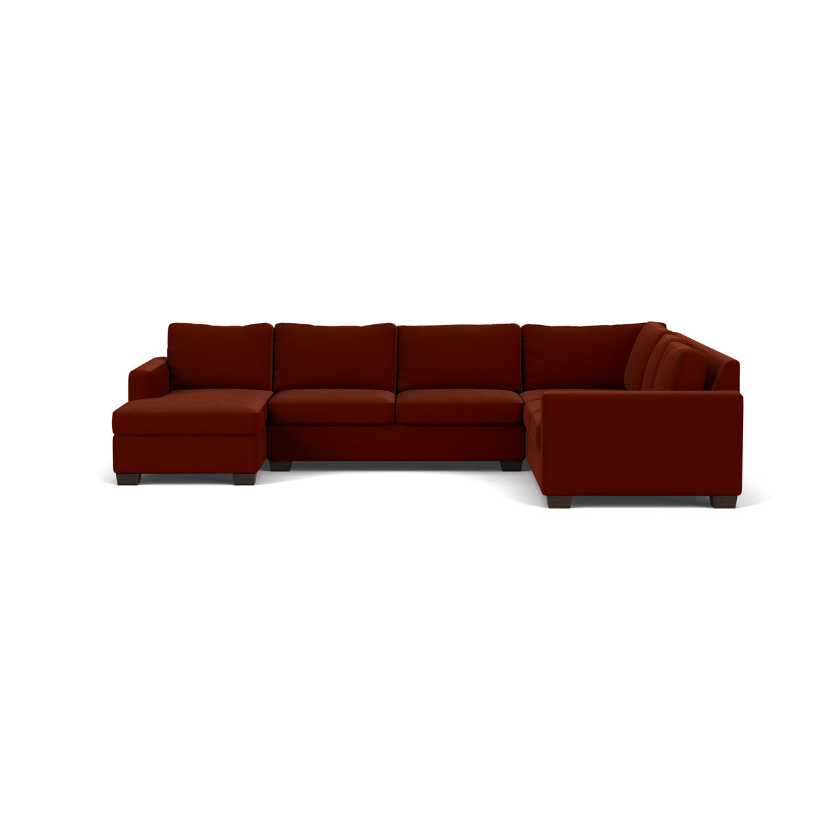 Track 141" Corner Sectionals W. Full Sleeper & Left Chaise - Superb Rust