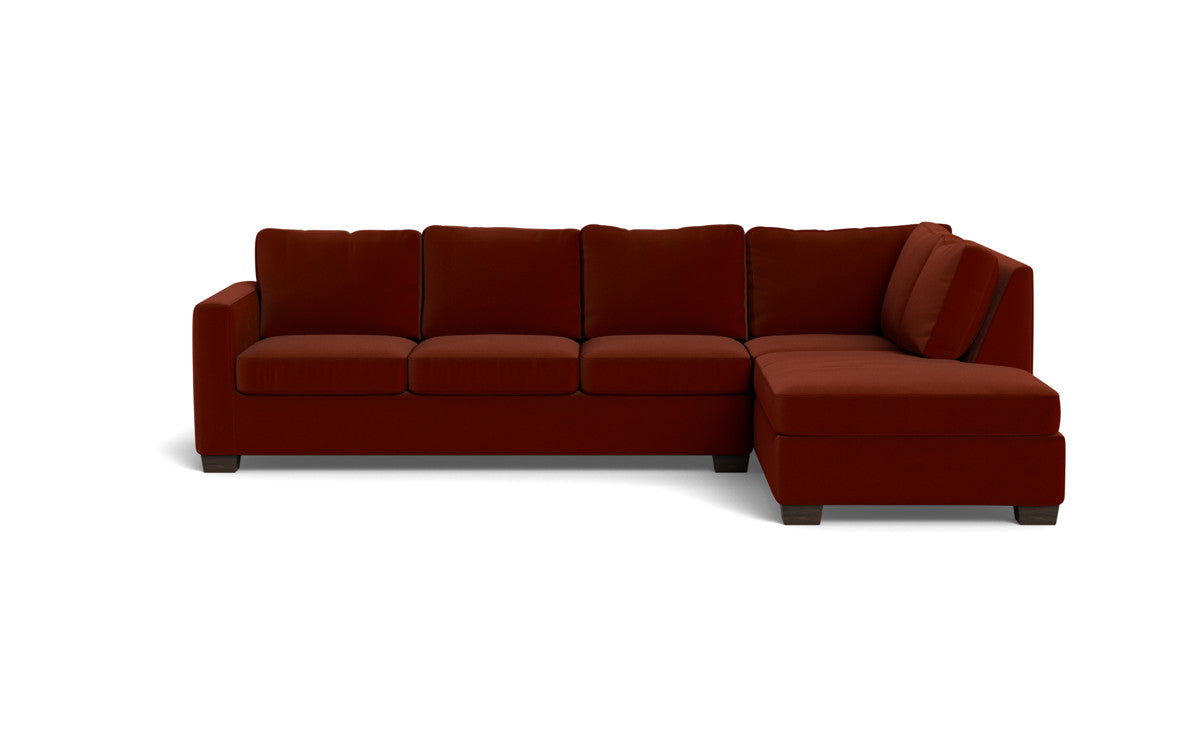 Track 121" Right Chaise Sectional - Superb Rust