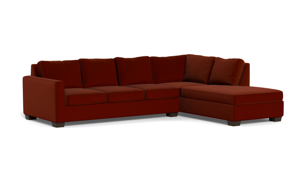 Track 121" Right Chaise Sectional - Superb Rust