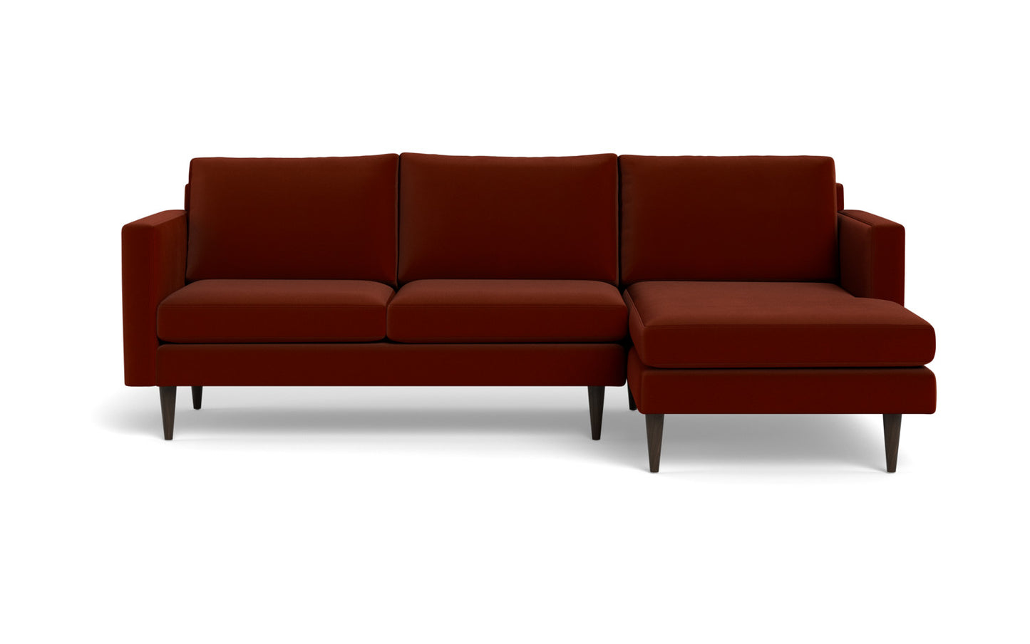 Wallace 98" Untufted Right Chaise Sectional - Superb Rust