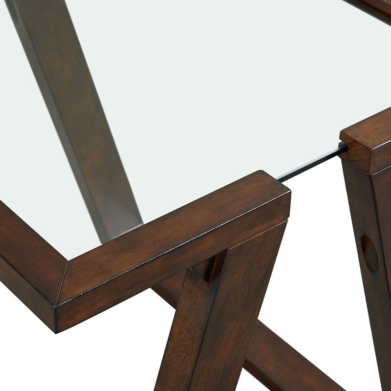 Kellan Glass & Wood End Table -