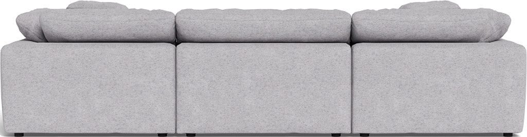 Fluffy 133.5" 3 Piece Sofa W/Double Ottoman - Travis Pewter