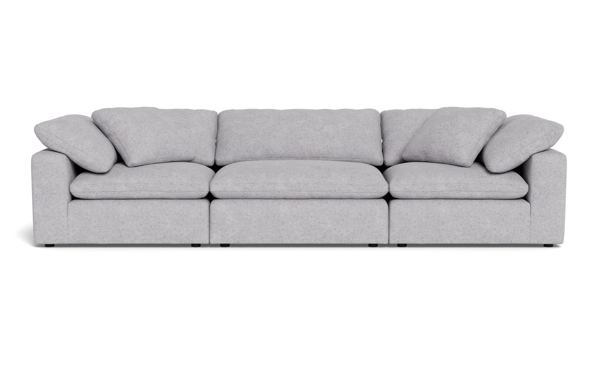 Fluffy 133.5" 3pc Sofa - Travis Pewter