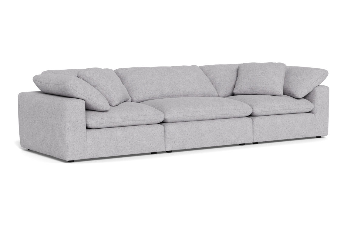 Fluffy 133.5" 3pc Sofa - Travis Pewter