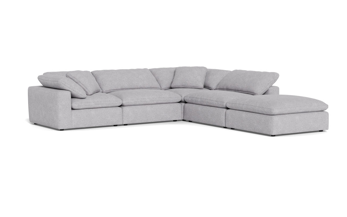 Fluffy 133.5" 4 Piece Sectional w/Otto - Travis Pewter