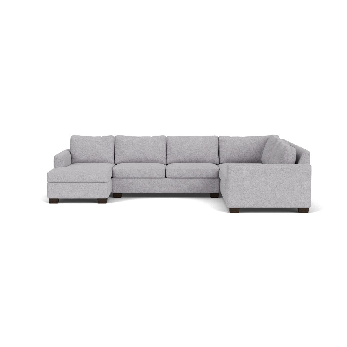 Track 141" Corner Sectionals W. Full Sleeper & Left Chaise - Travis Pewter