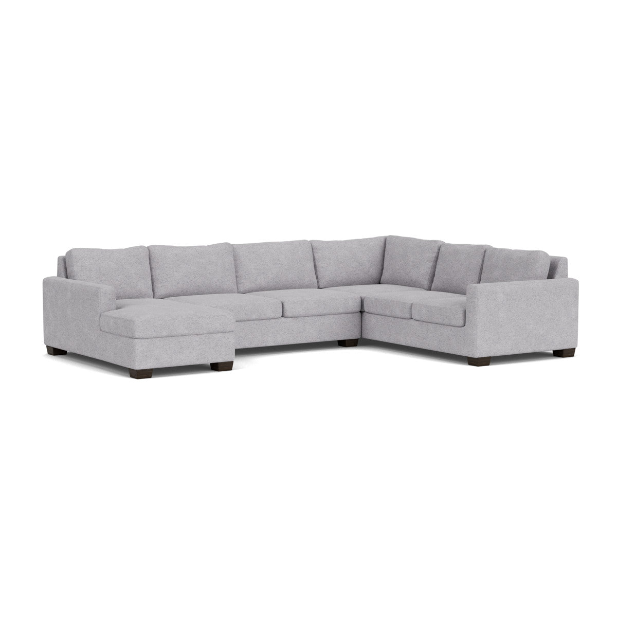 Track 141" Corner Sectionals W. Full Sleeper & Left Chaise - Travis Pewter