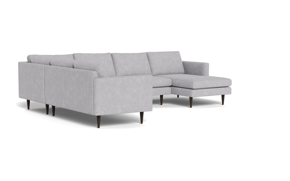 Wallace 130" Untufted Corner Sectionals w. Right Chaise - Travis Pewter