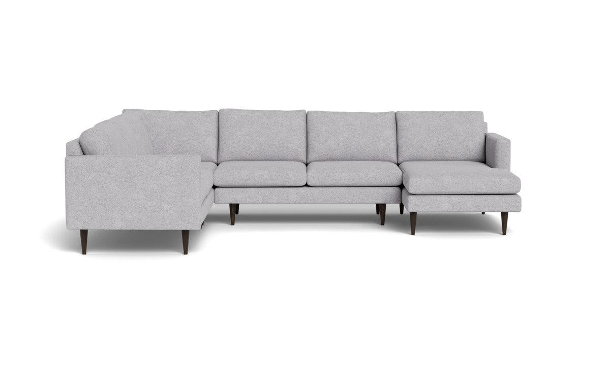 Wallace 130" Untufted Corner Sectionals w. Right Chaise - Travis Pewter