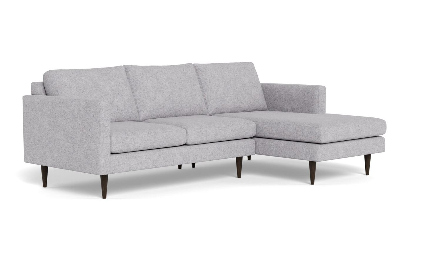 Wallace 98" Untufted Right Chaise Sectional - Travis Pewter
