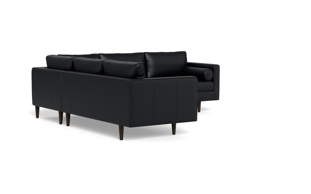 Ladybird 103" Leather Corner Sectional - Tribeca Black