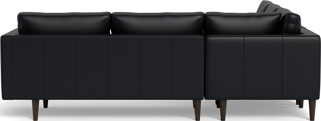 Ladybird 103" Leather Corner Sectional - Tribeca Black