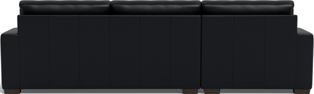 Mas Mesa 123" Deep Leather Left Chaise Sectional - Tribeca Black