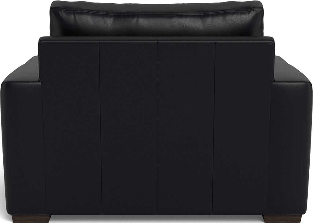 Mas Mesa 52" Deep Leather Arm Chair - Tribeca Black