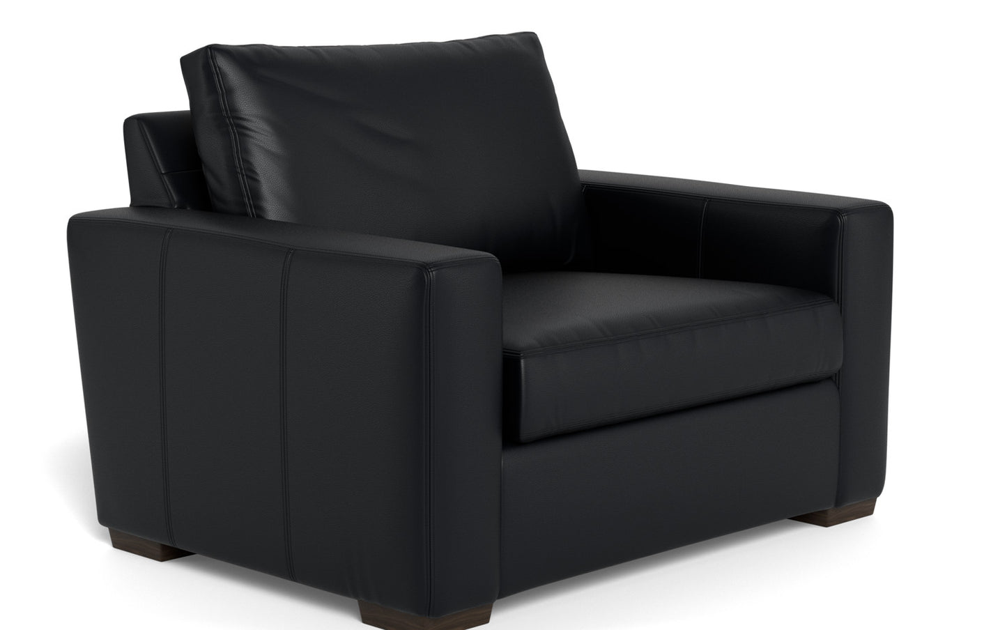 Mesa 52" Leather Arm Chair - Tribeca Black