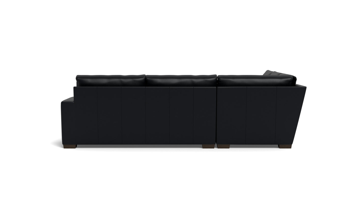 Mesa 121" Leather Corner Sectional - Tribeca Black