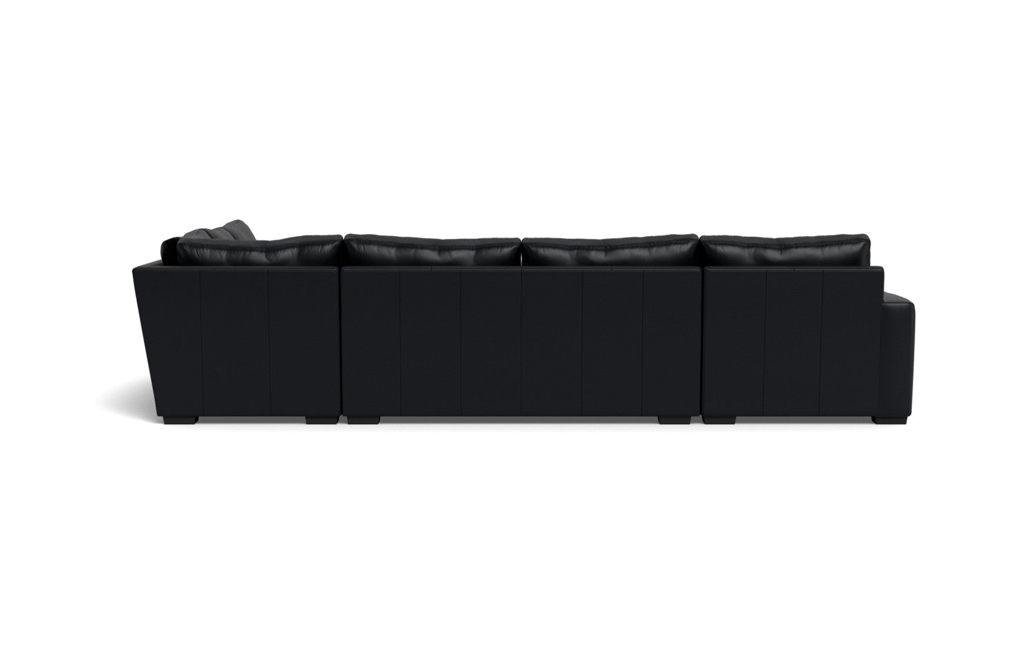 Mesa 156" Leather Corner Sectionals w. Left Chaise - Tribeca Black