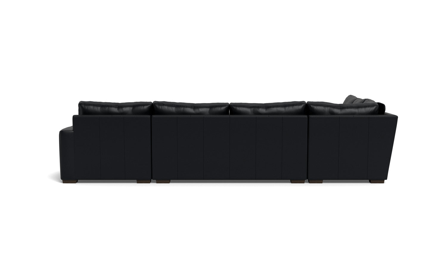 Mesa 156" Leather Corner Sectionals w. Right Chaise - Tribeca Black