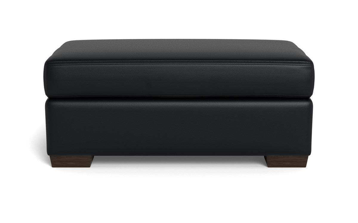Mesa Leather Ottoman - Hudson Lager