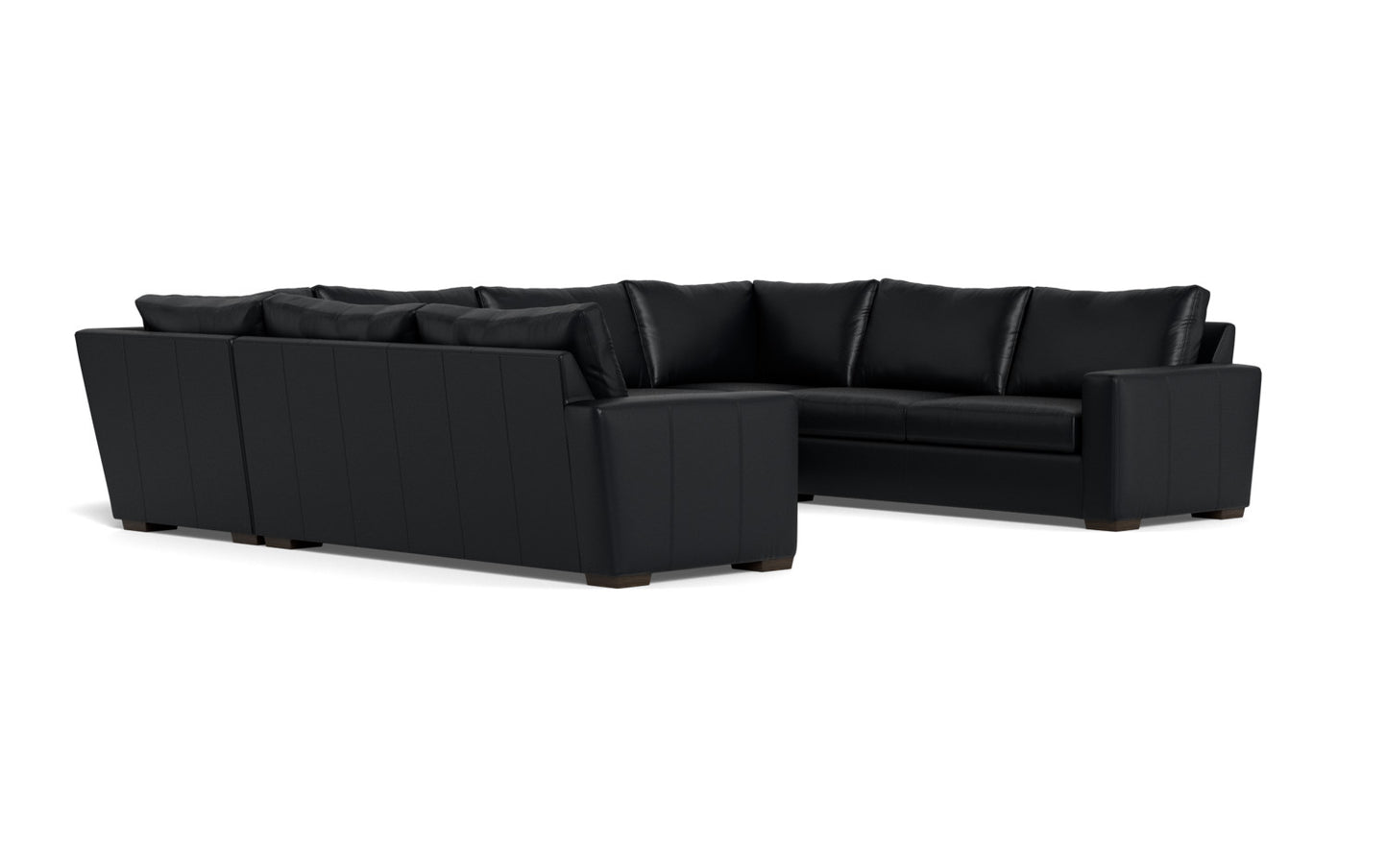 Mesa 154" Leather Condo U Sectional - Tribeca Black