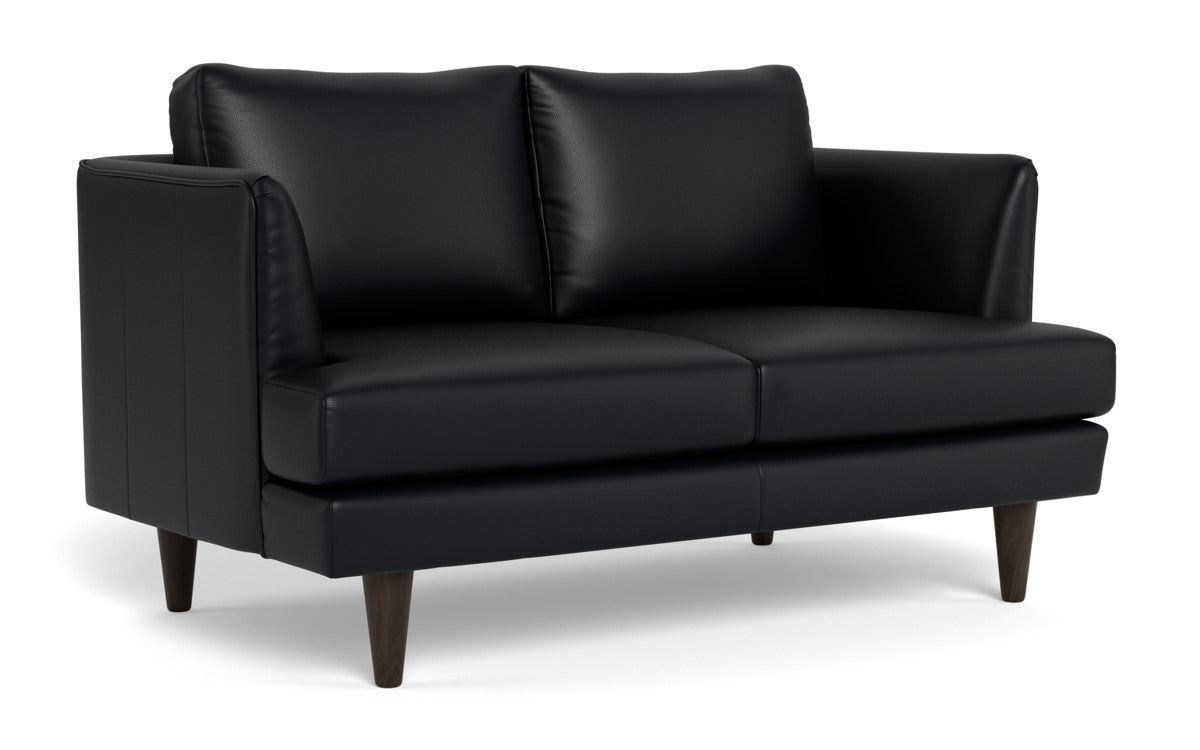 Rainey 59" Leather Loveseat - Tribeca Black