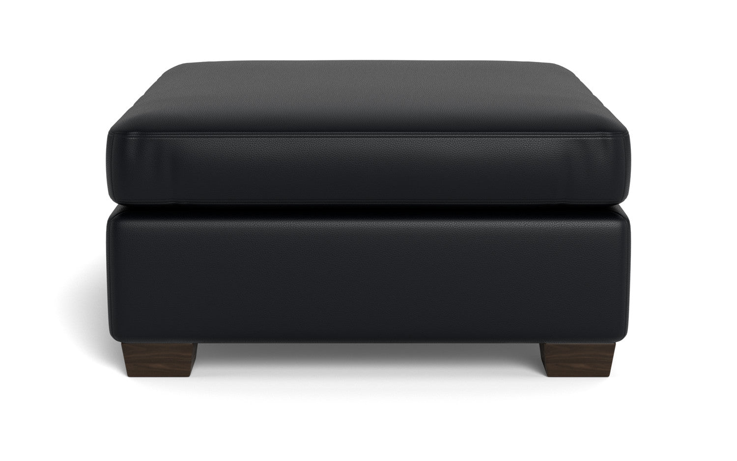 Mesa Leather Storage Cocktail Ottoman - Tribeca Black