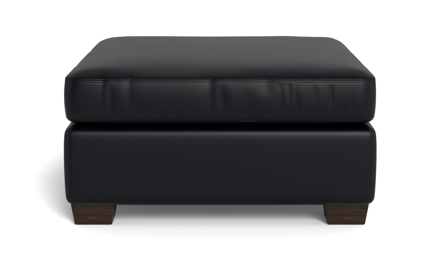 Mesa Leather Storage Cocktail Ottoman - Tribeca Black