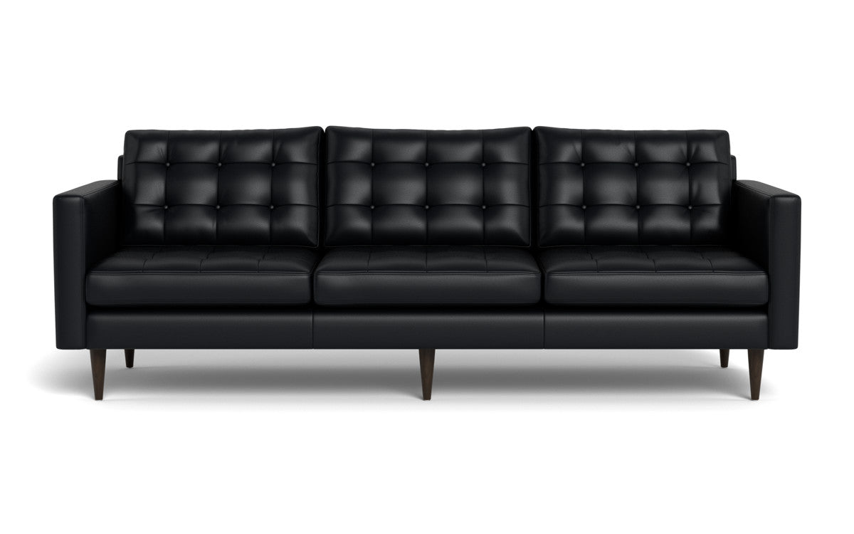 Wallace 98" Leather Estate Sofa - Tribeca Black