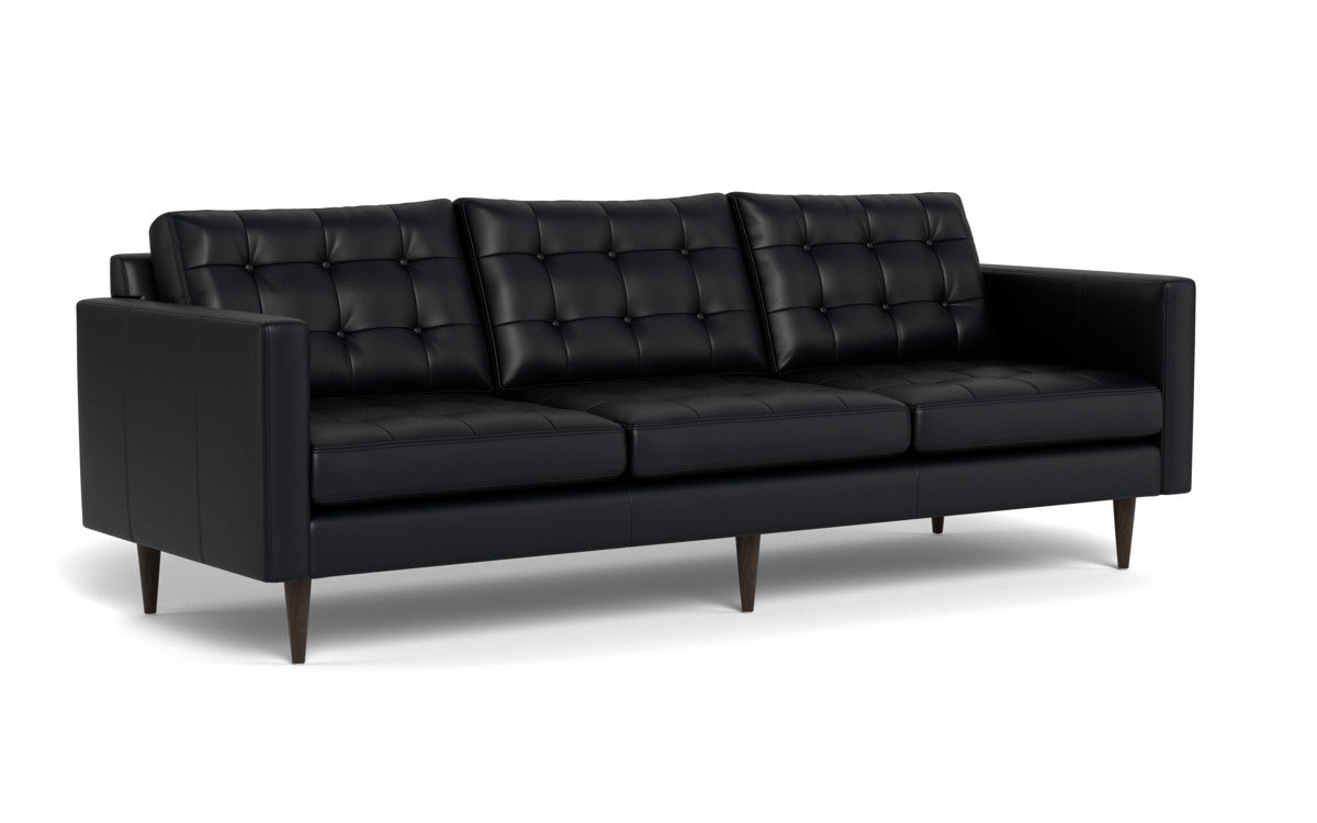 Wallace 98" Leather Estate Sofa - Tribeca Black