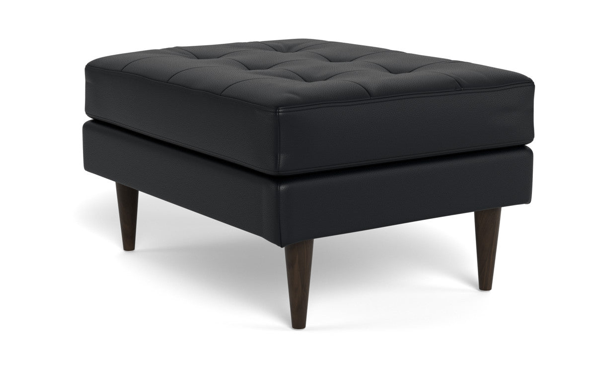 Wallace Leather Ottoman - Hudson Lager