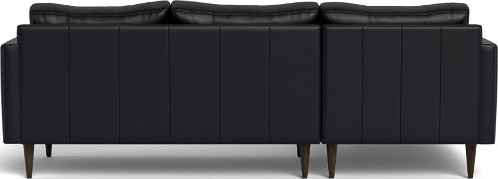 Wallace 98" Leather Untufted Left Chaise Sectional - Tribeca Black