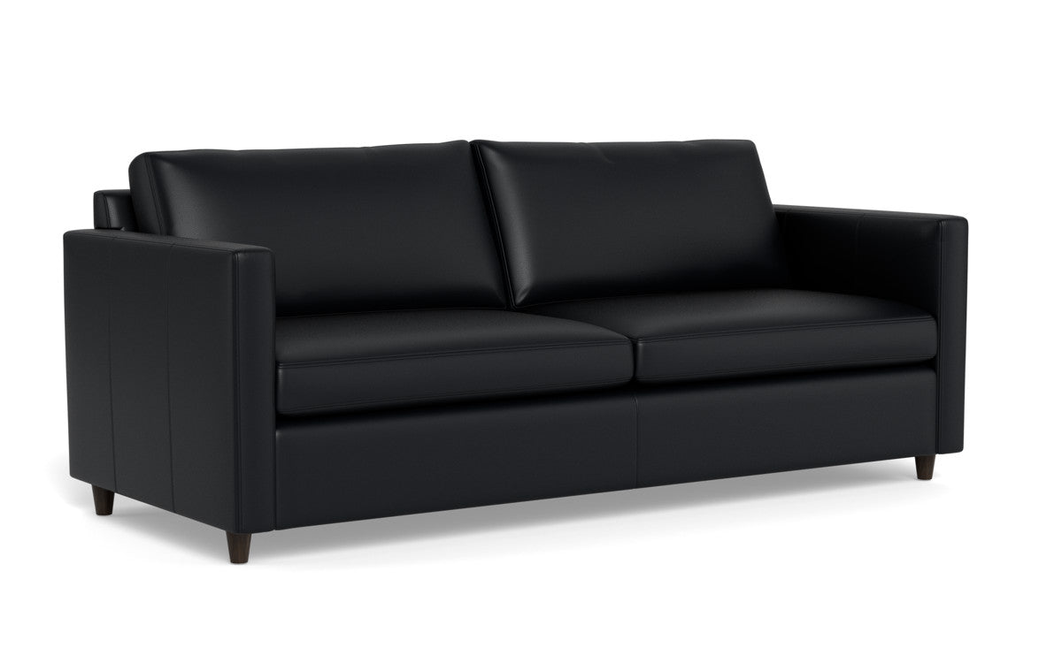 Wallace 74" Leather Untufted Queen Sleeper Sofa - Tribeca Black