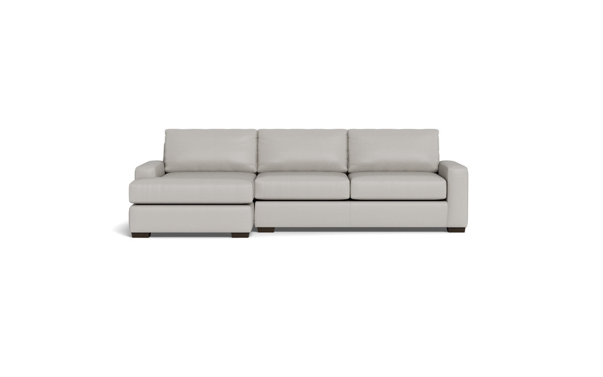 Mas Mesa 123" Deep Leather Left Chaise Sectional - Tribeca Chelsea