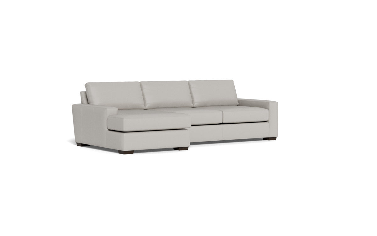 Mas Mesa 123" Deep Leather Left Chaise Sectional - Tribeca Chelsea