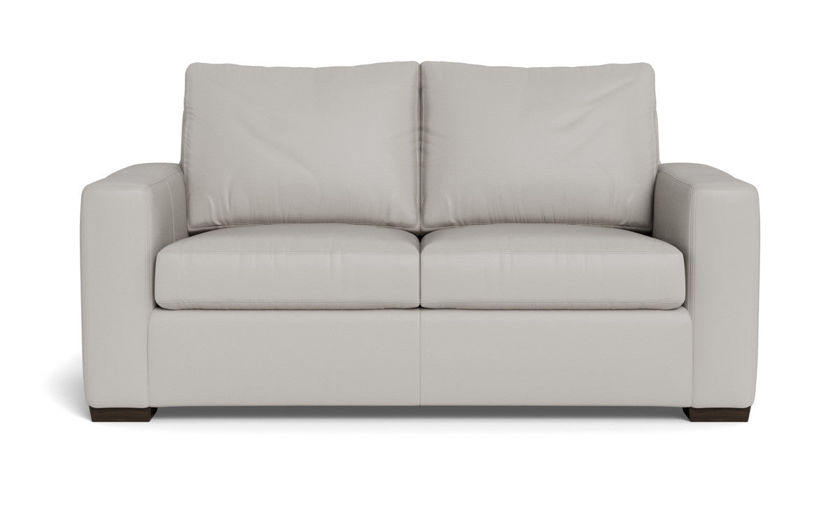 Mas Mesa 72" Deep Leather Loveseat - Tribeca Black
