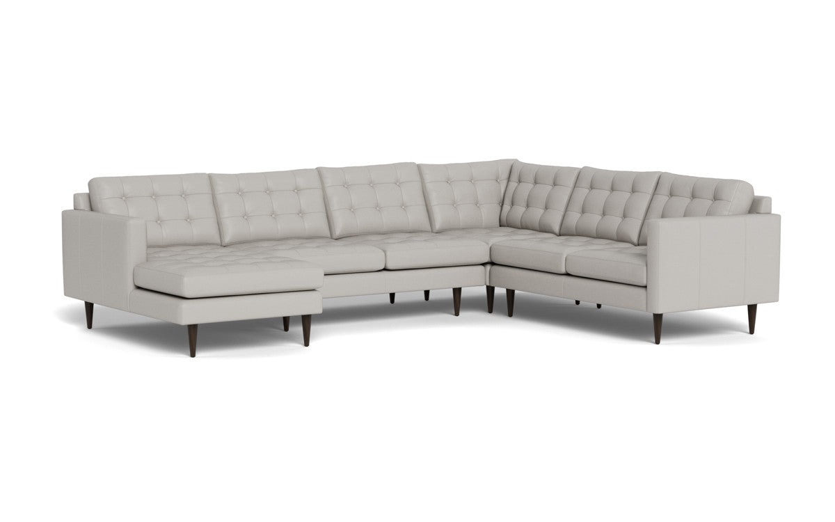 Wallace 130" Leather Corner Sectionals w. Left Chaise - Tribeca Chelsea