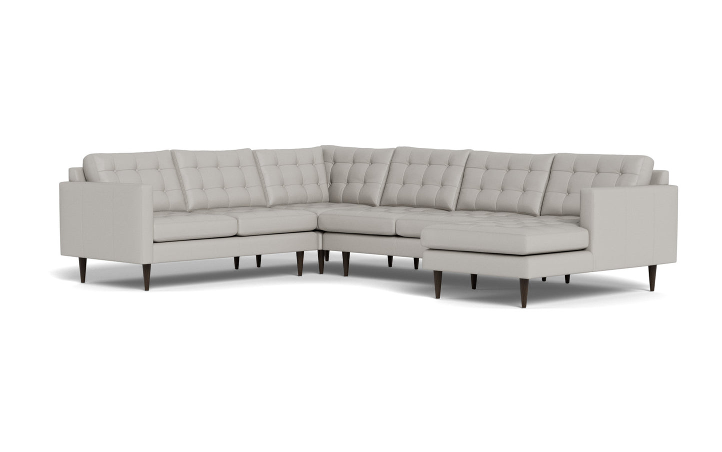 Wallace 131" Leather Corner Sectionals w. Right Chaise - Tribeca Chelsea
