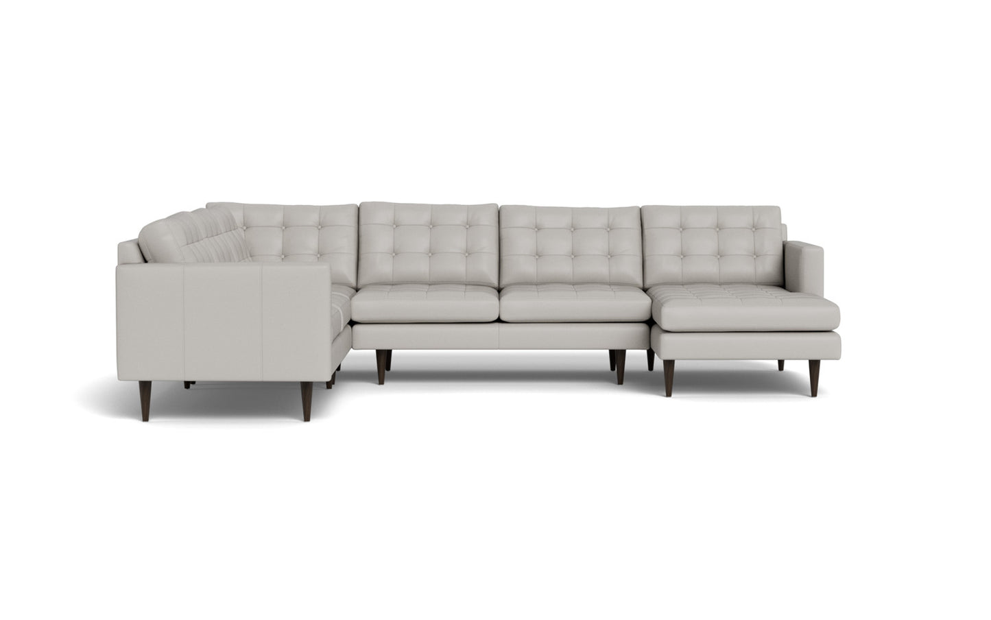 Wallace 131" Leather Corner Sectionals w. Right Chaise - Tribeca Chelsea