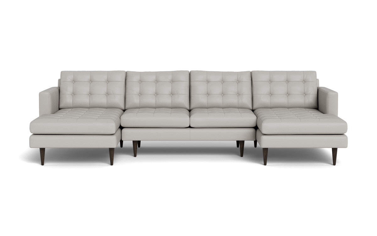 Wallace 126" Leather Double Chaise U Sectional - Tribeca Chelsea