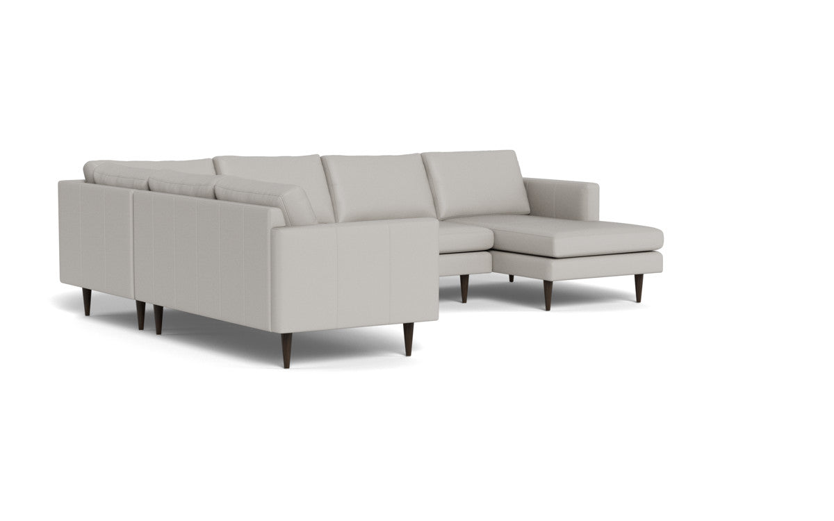 Wallace 131" Leather Untufted Corner Sectionals w. Right Chaise - Tribeca Chelsea