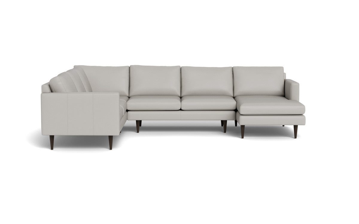 Wallace 131" Leather Untufted Corner Sectionals w. Right Chaise - Tribeca Chelsea