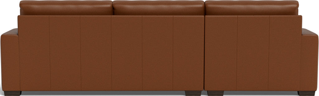 Mas Mesa 123" Deep Leather Left Chaise Sectional - Tribeca Chestnut