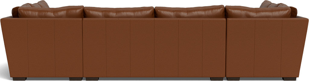 Mas Mesa 166" Deep Leather Condo U Sectional - Tribeca Chestnut