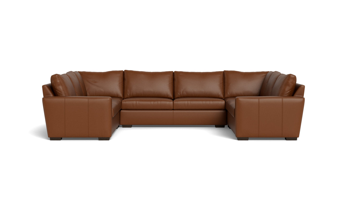 Mesa 154" Leather Condo U Sectional - Tribeca Chestnut