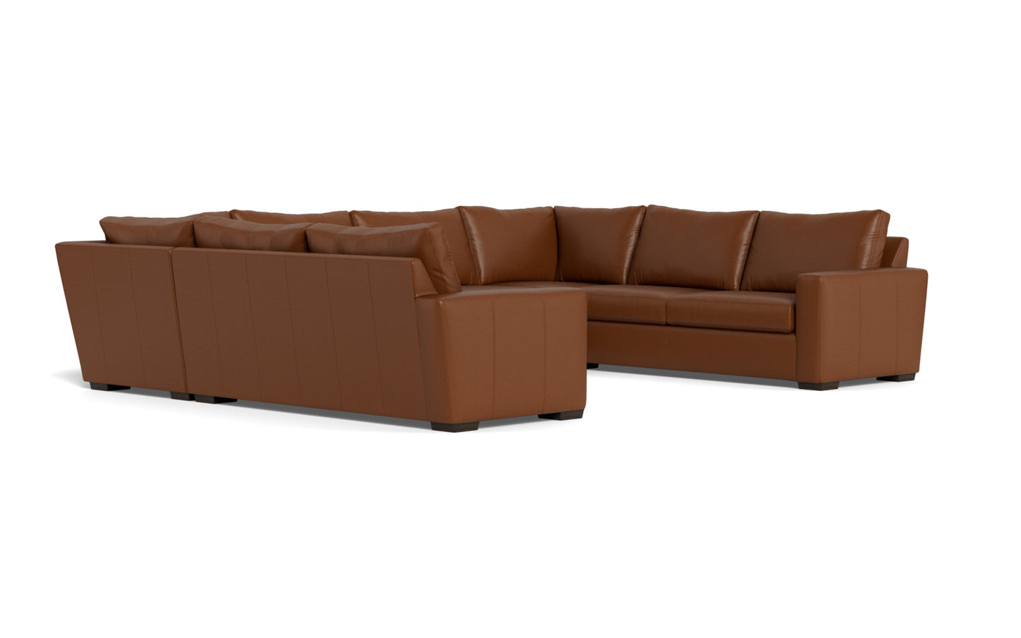 Mesa 154" Leather Condo U Sectional - Tribeca Chestnut