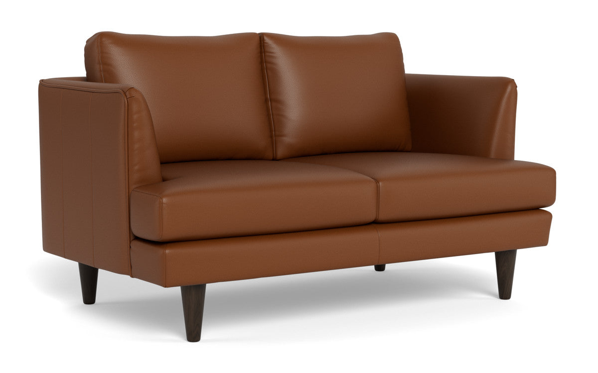 Rainey 59" Leather Loveseat - Tribeca Chestnut